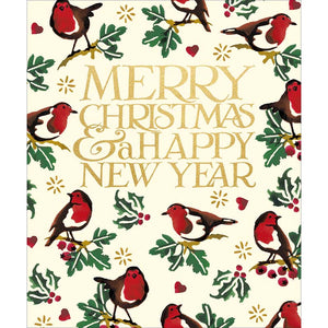 Woodmansterne Robins In Foliage Christmas Card