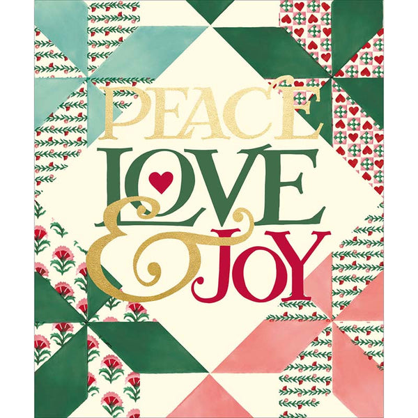 Woodmansterne Peace, Love & Joy Christmas Card