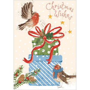 Woodmansterne Robin Wishes Christmas Card
