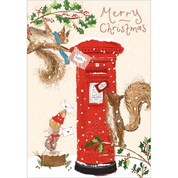 Woodmansterne Squirrel Post Christmas Card