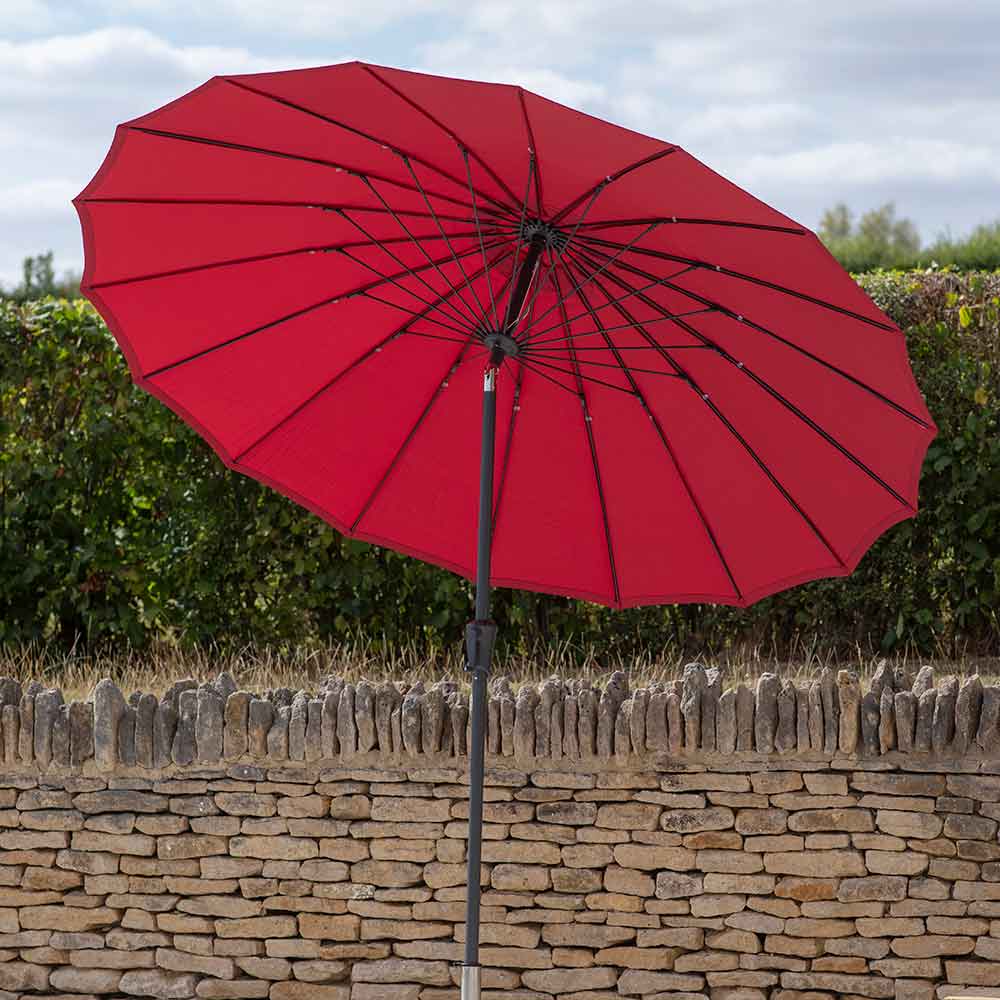 Bramblecrest Shanghai 2.7m Crank & Tilt Parasol - Claret Red image 0