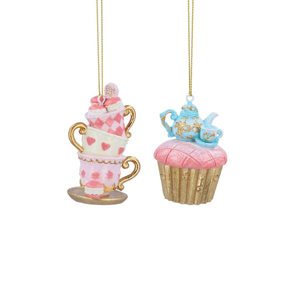 Gisela Graham Resin Tea Cup Stack or Cake with Teapot (Assorted Designs) image 0