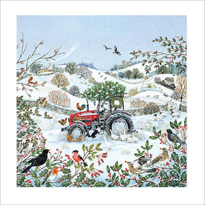 Woodmansterne Tractor & Farm Christmas Card