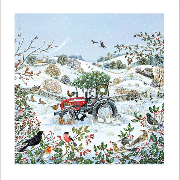 Woodmansterne Tractor & Farm Christmas Card