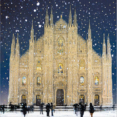 Woodmansterne Snow Falling On Milan Cathedral Christmas Card