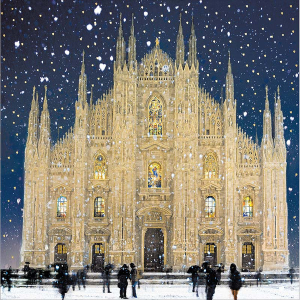 Woodmansterne Snow Falling On Milan Cathedral Christmas Card