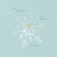 Woodmansterne Polar Bear In Snowflake Christmas Card
