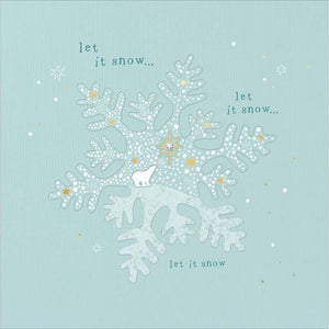 Woodmansterne Polar Bear In Snowflake Christmas Card