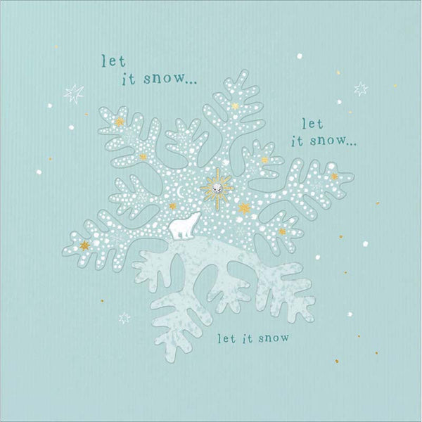 Woodmansterne Polar Bear In Snowflake Christmas Card