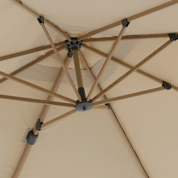 Bramblecrest Chichester 3m x 3m Square Cantilever Wood Effect Parasol in Sand with Granite Base &amp; Cover image 2