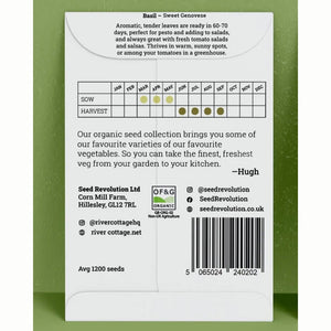 River Cottage Organic Seeds – Basil ‘Sweet Genovese’ (1 Packet) image 1