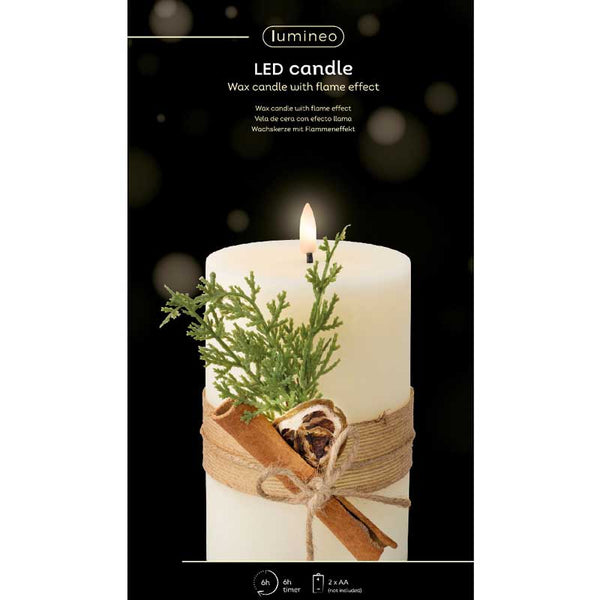 Lumineo Cream Wax LED Candle with Accent image 3