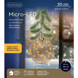 Lumineo Micro LED Hanging Amber Ball with Faux Foliage image 2
