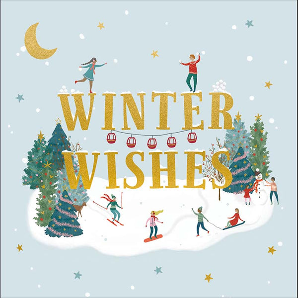 Woodmansterne Snowy Winter Wishes Christmas Card
