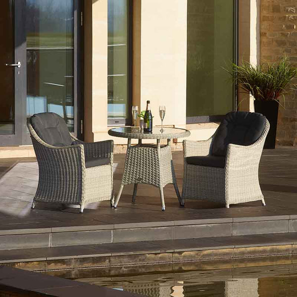 Bramblecrest Monterey Garden Bistro Set in Dove Grey Rattan image 1