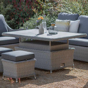 Bramblecrest Wentworth Garden Lounge Set with Dual Height Table in Pewter Rattan image 2