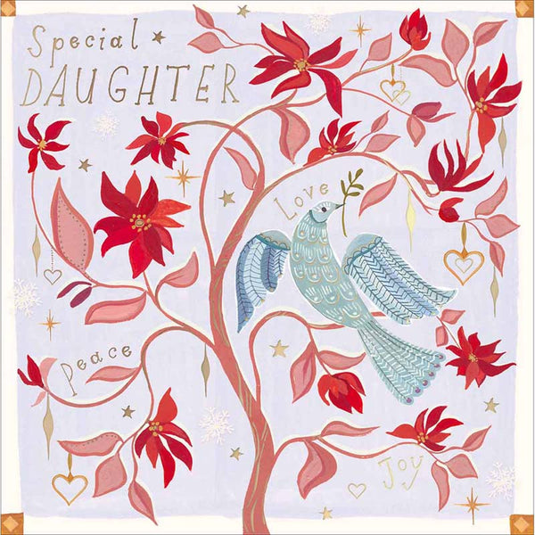 Woodmansterne Daughter Peace & Love Christmas Card