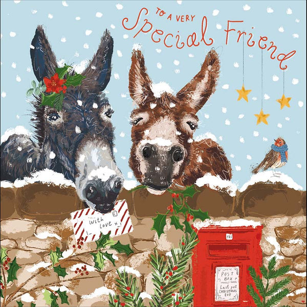 Woodmansterne Friend Donkeys Christmas Card
