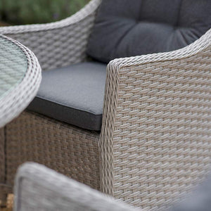 Bramblecrest Wentworth 6 Seat Round Dining Set in Pewter Rattan with Lazy Susan, 3m Parasol &amp; 15kg Base image 2