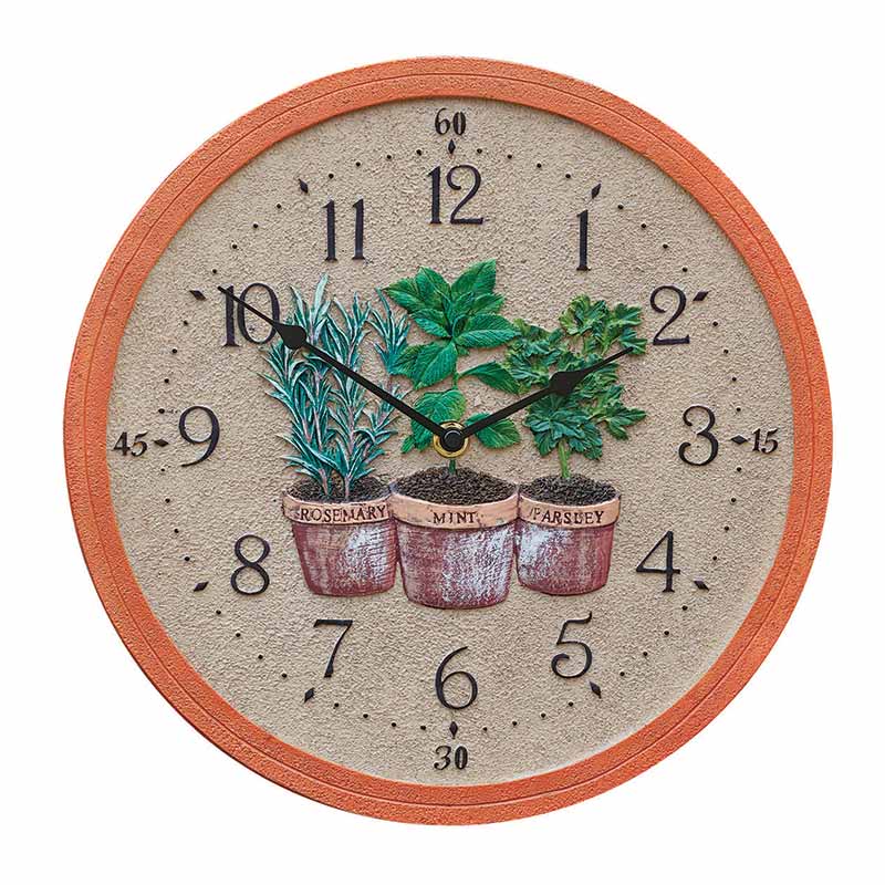 Herbs Wall Clock and Thermometer image 0