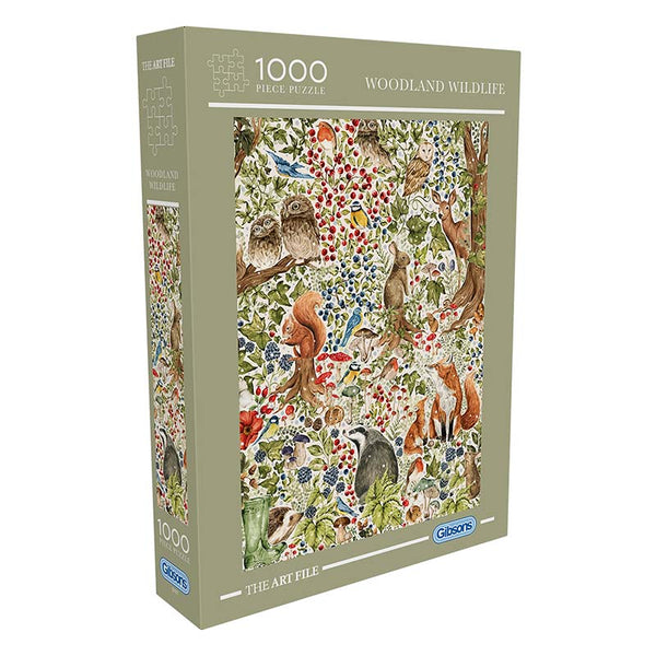 Gibsons The Art File: Woodland Wildlife 1000 Piece Puzzle image 1