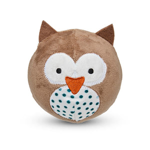 Petface Round Owl Plush Ball Dog Toy image 0