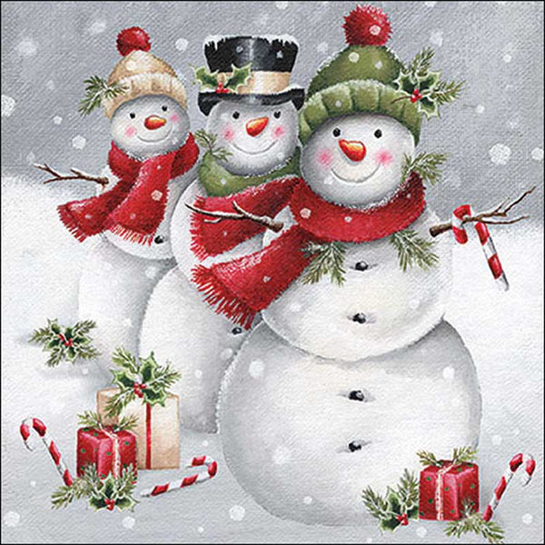 Ambiente Paper Napkins - Smiling Snowmen (Pack of 20) image 0