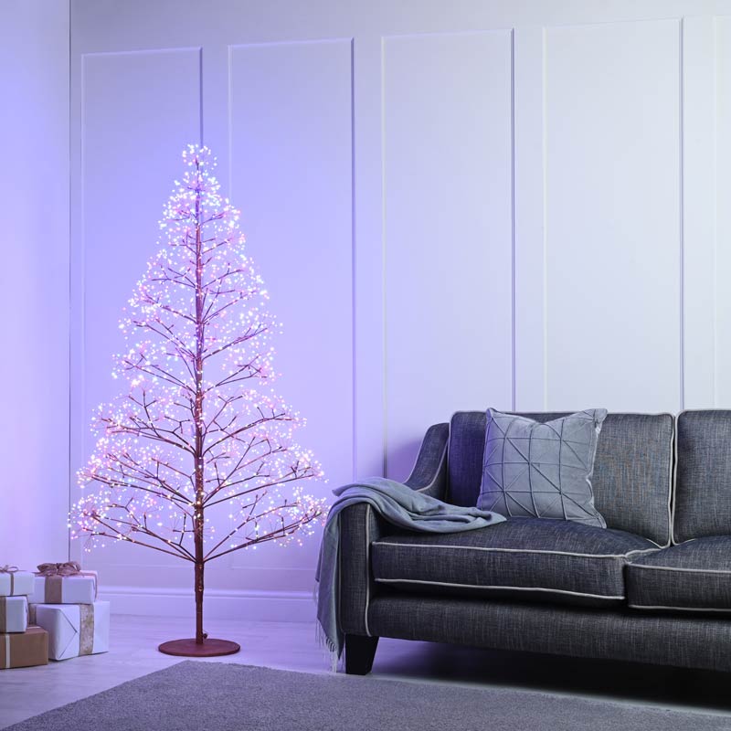 Festive Lit Colour-Changing Starburst Tree image 0