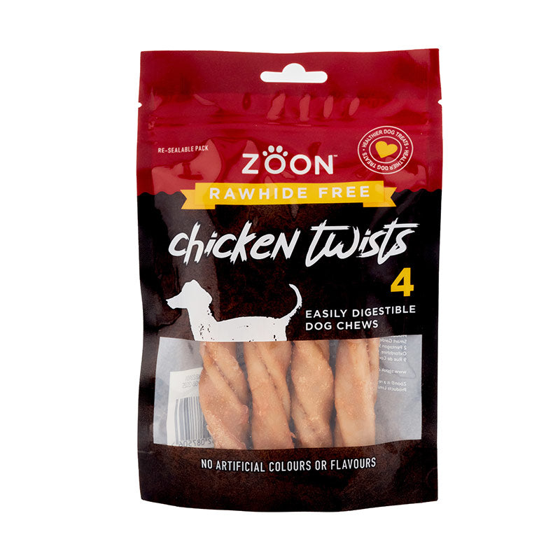 Zoon Rawhide Free 4 Chicken Twists 160g image 0