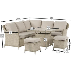 Bramblecrest Monterey Mini Corner Sofa Set in Sandstone Rattan with Dual Height Table image 7