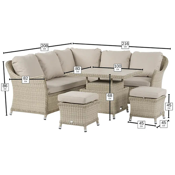 Bramblecrest Monterey Mini Corner Sofa Set in Sandstone Rattan with Dual Height Table image 7