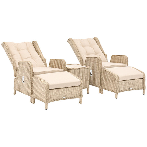 Bramblecrest Somerford Deluxe 2 Seat Recliner Set in Sandstone Rattan image 4