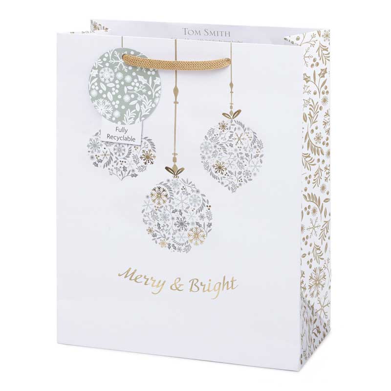 Tom Smith Classic Christmas Foliage Medium Gift Bag image 0