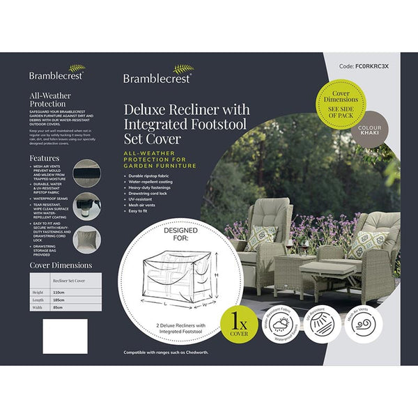Bramblecrest Cover for Deluxe 2 Seat Recliner Set with Integrated Footrests image 1