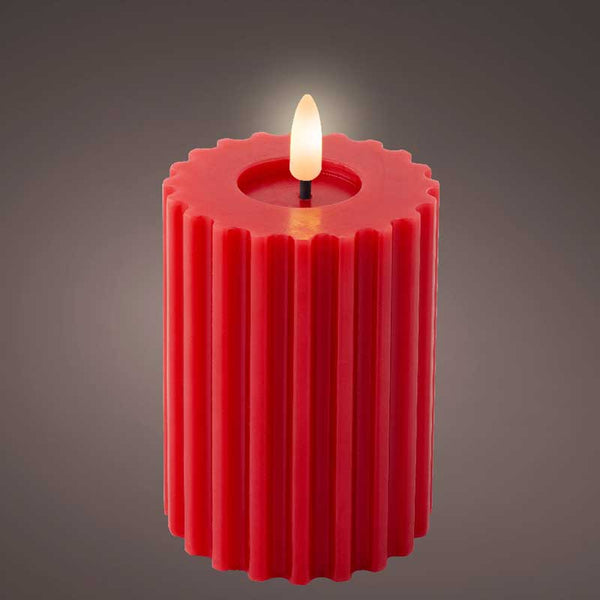 Lumineo Red Wax LED Carved Candle image 3