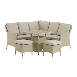Bramblecrest Tetbury Mini Corner Sofa Set in Nutmeg with Dual Height Table &amp; 2 Stools image 6