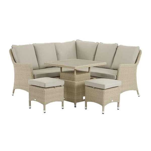 Bramblecrest Tetbury Mini Corner Sofa Set in Nutmeg with Dual Height Table &amp; 2 Stools image 6