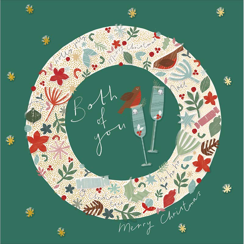 Woodmansterne Robins & Drinks Christmas Card