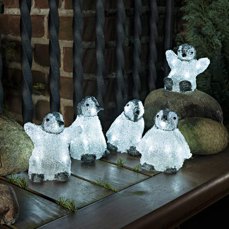Konstsmide 5 LED Acrylic Baby Penguins image 0