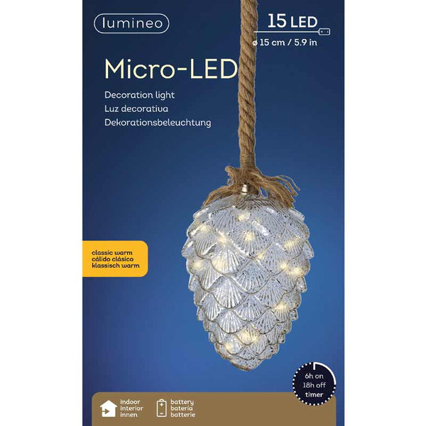 Lumineo Micro LED Hanging Pinecone image 2