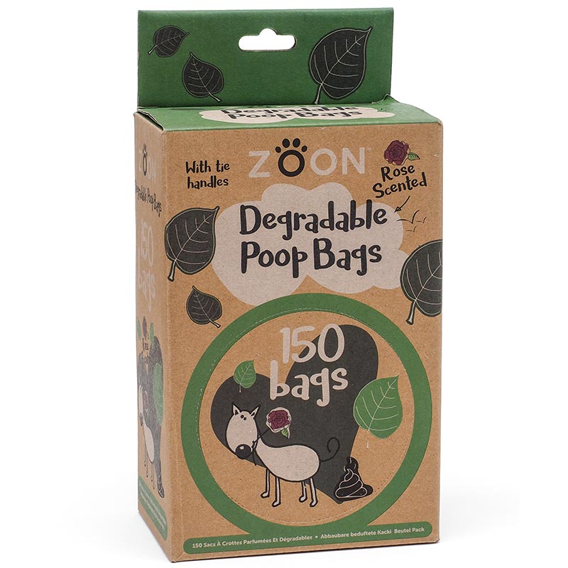 Zoon Rose Scented Degradable Poop Bags with Tie Handles (150 bags) image 0
