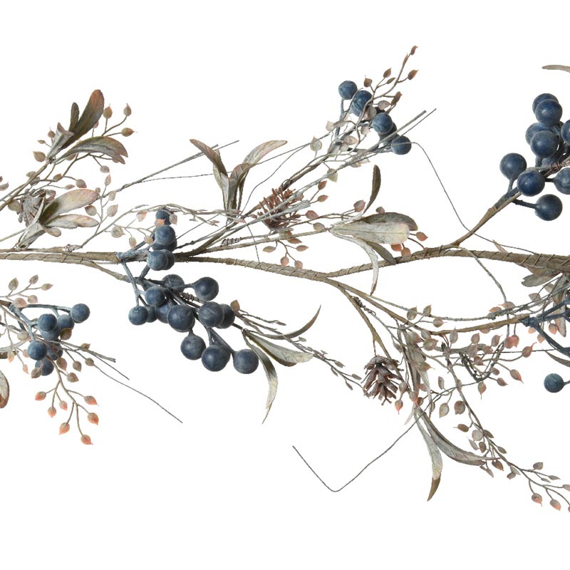 Everlands Blue Berry & Mini Pinecone Garland image 0