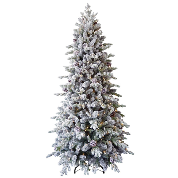 National Tree Snowy Dorchester Pine Pre-Lit Slim Christmas Tree - 6.5ft image 0