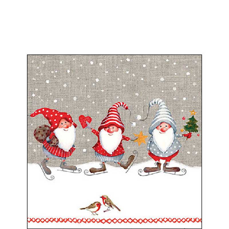 Ambiente Paper Cocktail Napkins - Skating Dwarfs (Pack of 20) image 0