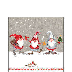 Ambiente Paper Cocktail Napkins - Skating Dwarfs (Pack of 20) image 0