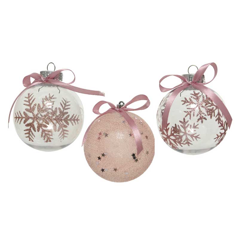 Decoris Shatterproof Bauble with Pink Satin Bow (Assorted Designs) image 0