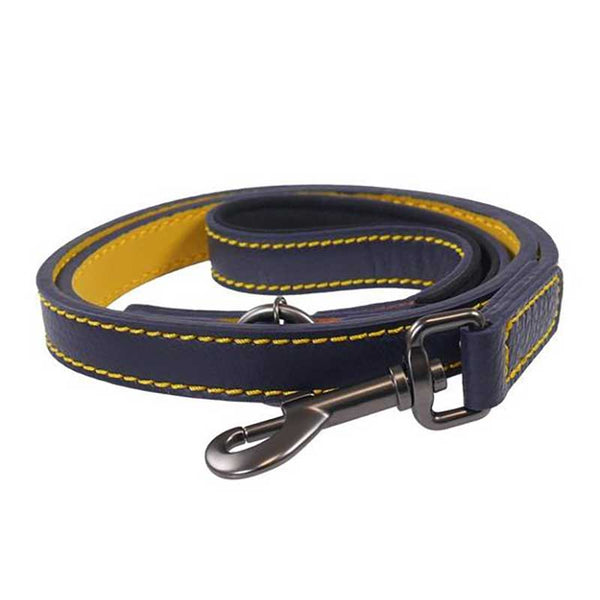 Joules French Navy Leather Dog Lead image 0