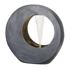 Lumineo Circular Fountain Water Feature with LEDs, Anthracite - Large image 0