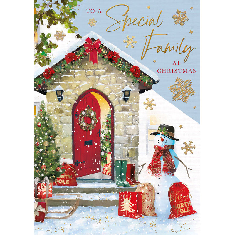 Words N Wishes Snowman To the Family Christmas Card image 0