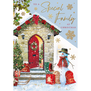 Words N Wishes Snowman To the Family Christmas Card image 0